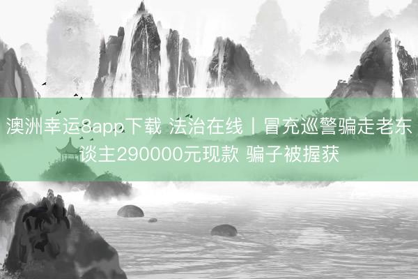 澳洲幸运8app下载 法治在线丨冒充巡警骗走老东谈主290000元现款 骗子被握获