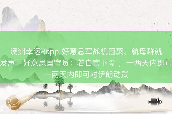 澳洲幸运8app 好意思军战机围聚,航母群就位!特朗普发声!好意思国官员:若白宫下令 ,一两天内即可对伊朗动武