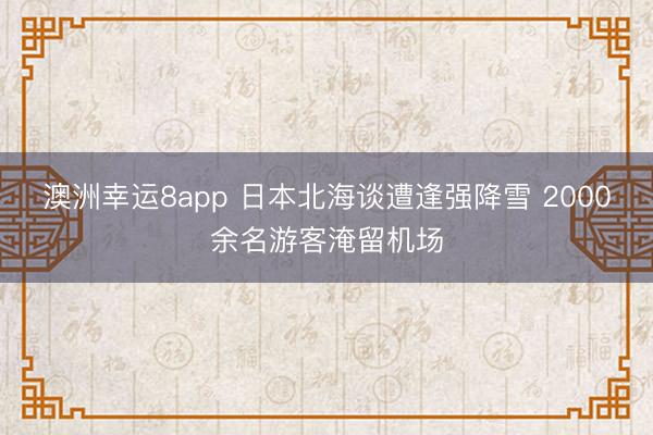 澳洲幸运8app 日本北海谈遭逢强降雪 2000余名游客淹留机场