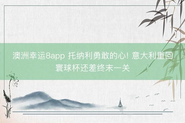 澳洲幸运8app 托纳利勇敢的心! 意大利重回寰球杯还差终末一关