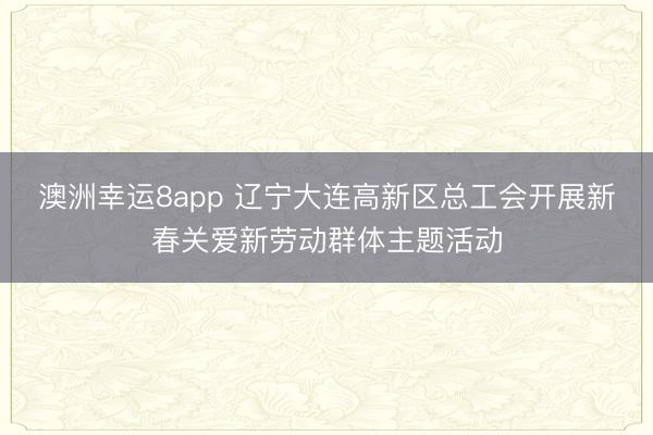 澳洲幸运8app 辽宁大连高新区总工会开展新春关爱新劳动群体主题活动