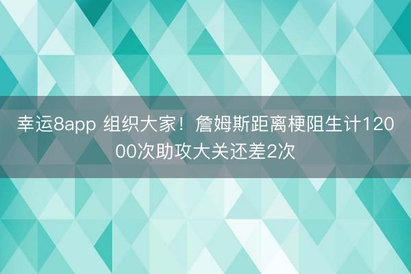 幸运8app 组织大家！詹姆斯距离梗阻生计12000次助攻大关还差2次