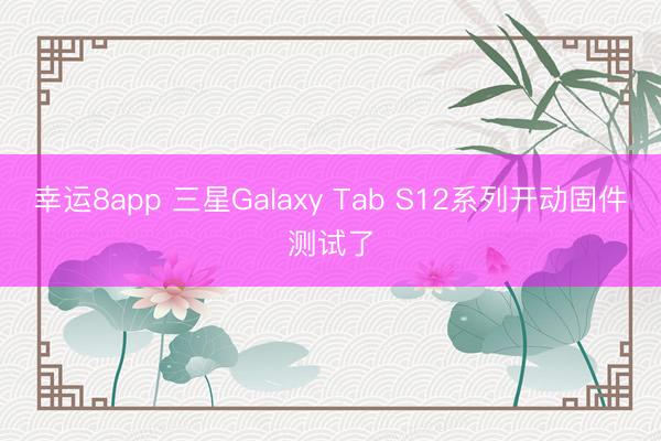 幸运8app 三星Galaxy Tab S12系列开动固件测试了