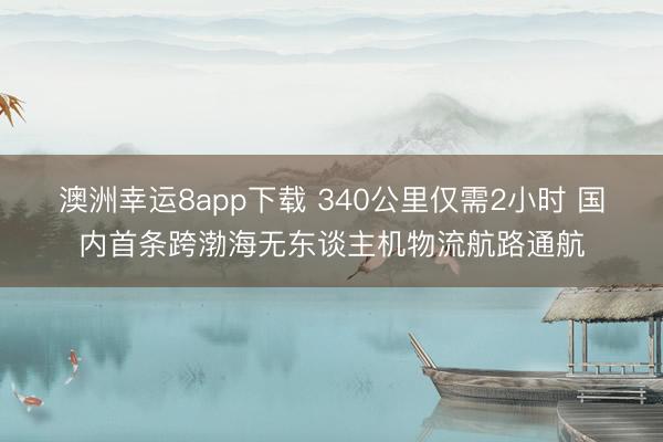 澳洲幸运8app下载 340公里仅需2小时 国内首条跨渤海无东谈主机物流航路通航